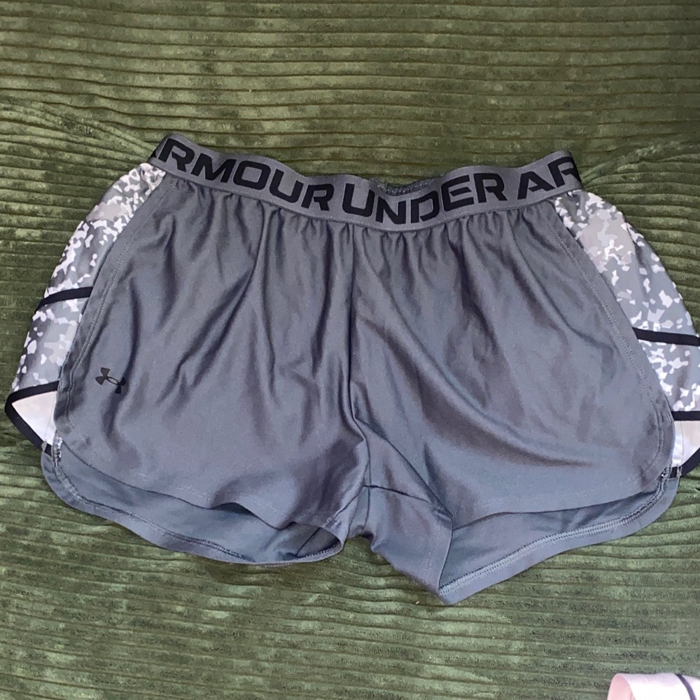 Under Armour Gray Athletic Shorts with Digital Camo Panels